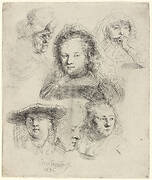 Studies of the Head of Saskia and Others