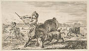 Stag at bay, from 'Animal hunts' (Chasses à différents animaux)