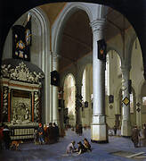 Old Church in Delft with the Tomb of Admiral Tromp