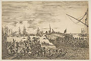Departure of a galley at the Port of Livorno, from from 'Views of the port of Livorno' (Vues du port de Livourne)