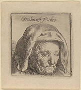 The Artist's Mother in a Cloth Headdress, Looking Down