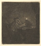 Student at a Table by Candlelight