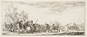 A battle on horseback, from 'Peace and War' (Divers desseins tant pour la paix que pour la guerre)