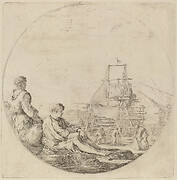 A Seated White Sailor and a Standing Black Sailor