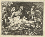 The Rooster Accuses Renard of Murdering his Chicken from Hendrick van Alcmar's Renard The Fox