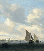 Seascape with Sailing Boat on the Right