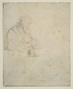 Old Man in Meditation, Leaning on a Book