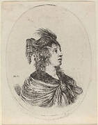 Woman in a Feathered Turban, Turned to the Right