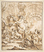 Bacchanalian Scene with Nymphs and Putti