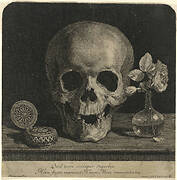 Still Life with a Skull and a Vase of Roses