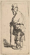 Beggar Leaning on a Stick, Facing Left