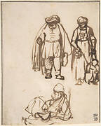 Studies of Two Men and a Woman Teaching a Child to Walk